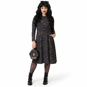 Celestial Tarot Card Print Midi Dress